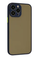 Newface iPhone 14 Pro Kılıf Montreal Silikon Kapak - Lacivert - Görsel 2