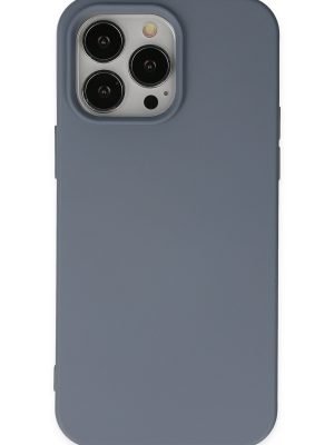 Newface iPhone 14 Pro Kılıf Nano içi Kadife Silikon - Gri