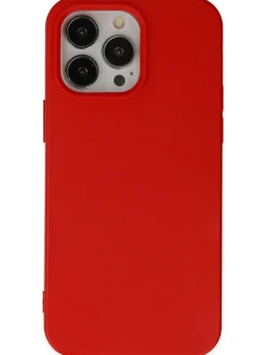 Newface iPhone 14 Pro Kılıf Nano içi Kadife Silikon - Kırmızı