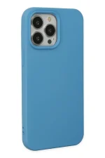 Newface iPhone 14 Pro Kılıf Nano içi Kadife Silikon - Mavi - Görsel 2