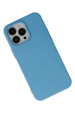 Newface iPhone 14 Pro Kılıf Nano içi Kadife Silikon - Mavi - Görsel 3