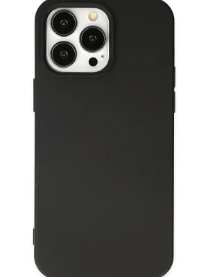 Newface iPhone 14 Pro Kılıf Nano içi Kadife Silikon - Siyah