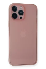 Newface iPhone 14 Pro Kılıf PP Ultra İnce Kapak - Pembe - Görsel 3