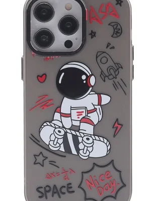 Newface iPhone 14 Pro Kılıf Prada Desenli Kapak - Prada Siyah - 1