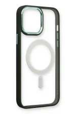 Newface iPhone 14 Pro Kılıf Room Magneticsafe Silikon - Köknar Yeşili - Görsel 4