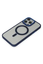 Newface iPhone 14 Pro Kılıf Room Magneticsafe Silikon - Lacivert - Görsel 4