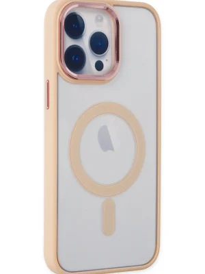 Newface iPhone 14 Pro Kılıf Room Magneticsafe Silikon - Pudra