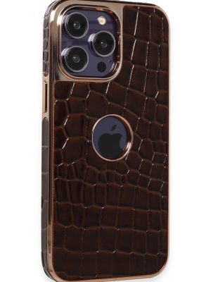 Newface iPhone 14 Pro Kılıf Snake Kapak - Kahverengi