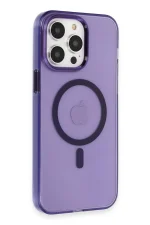 Newface iPhone 14 Pro Kılıf Tron Şeffaf Magsafe Kapak - Derin Mor