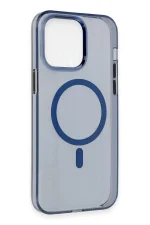 Newface iPhone 14 Pro Kılıf Tron Şeffaf Magsafe Kapak - Mavi - Görsel 2