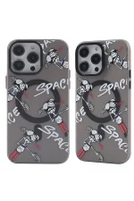 Newface iPhone 14 Pro Max Kılıf Apollo Magneticsafe Desenli Kapak - Apollo Siyah - 3