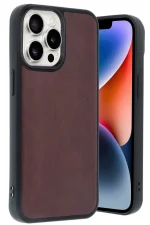 Newface iPhone 14 Pro Max Kılıf Aras Deri Kapak - Bordo