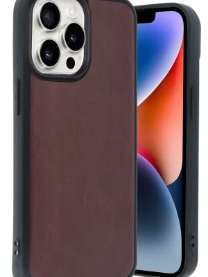 Newface iPhone 14 Pro Max Kılıf Aras Deri Kapak - Bordo