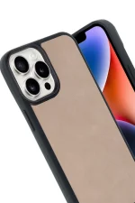 Newface iPhone 14 Pro Max Kılıf Aras Deri Kapak - Pudra - Görsel 2