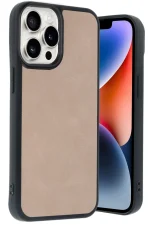 Newface iPhone 14 Pro Max Kılıf Aras Deri Kapak - Pudra