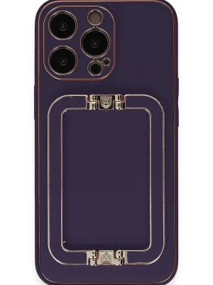 Newface iPhone 14 Pro Max Kılıf Coco Elit Kapak - Derin Mor