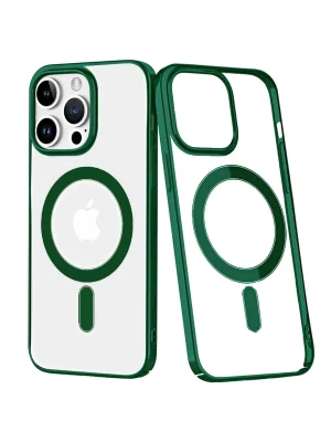 Newface iPhone 14 Pro Max Kılıf Element Magneticsafe Sert Kapak - Köknar Yeşili