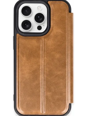 Newface iPhone 14 Pro Max Kılıf Flip Cover - Taba