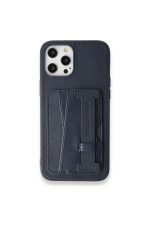 Newface iPhone 14 Pro Max Kılıf HD Deri Kartvizitli Kapak - Mavi