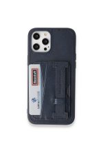 Newface iPhone 14 Pro Max Kılıf HD Deri Kartvizitli Kapak - Mavi - Görsel 2