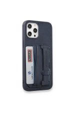 Newface iPhone 14 Pro Max Kılıf HD Deri Kartvizitli Kapak - Mavi - Görsel 3