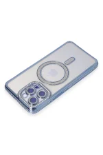Newface iPhone 14 Pro Max Kılıf Joke Simli Magneticsafe Kılıf - Mavi - Görsel 2