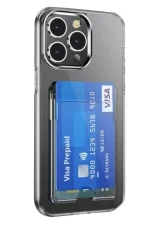 Newface iPhone 14 Pro Max Kılıf Kart Şeffaf Silikon - Şeffaf