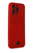 Newface iPhone 14 Pro Max Kılıf Kelvin Kartvizitli Silikon - Kırmızı - Görsel 2