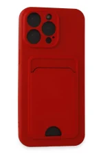 Newface iPhone 14 Pro Max Kılıf Kelvin Kartvizitli Silikon - Kırmızı
