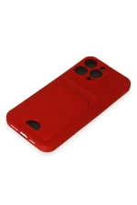Newface iPhone 14 Pro Max Kılıf Kelvin Kartvizitli Silikon - Kırmızı - Görsel 4