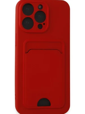 Newface iPhone 14 Pro Max Kılıf Kelvin Kartvizitli Silikon - Kırmızı