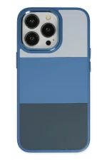 Newface iPhone 14 Pro Max Kılıf King Kapak - Açık Mavi-Lacivert