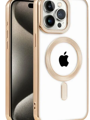Newface iPhone 14 Pro Max Kılıf Kronos Magsafe Kapak - Gold