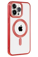 Newface iPhone 14 Pro Max Kılıf Kronos Magsafe Kapak - Kırmızı - Görsel 2
