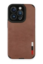 Newface iPhone 14 Pro Max Kılıf Loop Deri Silikon - Kahverengi