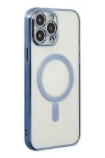 Newface iPhone 14 Pro Max Kılıf Magneticsafe Lazer Silikon - Sierra Blue