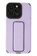 Newface iPhone 14 Pro Max Kılıf Mega Standlı Silikon - Lila
