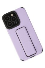 Newface iPhone 14 Pro Max Kılıf Mega Standlı Silikon - Lila - Görsel 2