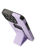 Newface iPhone 14 Pro Max Kılıf Mega Standlı Silikon - Lila - Görsel 3