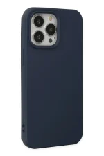 Newface iPhone 14 Pro Max Kılıf Nano içi Kadife Silikon - Lacivert - Görsel 2