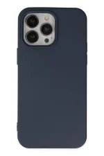 Newface iPhone 14 Pro Max Kılıf Nano içi Kadife Silikon - Lacivert