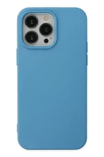 Newface iPhone 14 Pro Max Kılıf Nano içi Kadife Silikon - Mavi