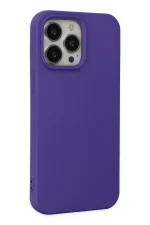 Newface iPhone 14 Pro Max Kılıf Nano içi Kadife Silikon - Mor - Görsel 2