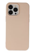 Newface iPhone 14 Pro Max Kılıf Nano içi Kadife  Silikon - Pudra