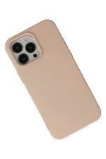 Newface iPhone 14 Pro Max Kılıf Nano içi Kadife Silikon - Pudra - Görsel 3