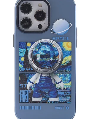 Newface iPhone 14 Pro Max Kılıf Prada Desenli Kapak - Prada Mavi - 1