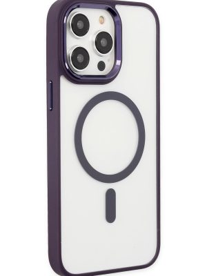Newface iPhone 14 Pro Max Kılıf Room Magneticsafe Silikon - Derin Mor