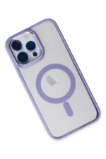 Newface iPhone 14 Pro Max Kılıf Room Magneticsafe Silikon - Lila - Görsel 3
