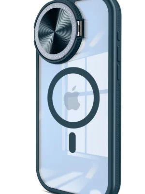 Newface iPhone 14 Pro Max Kılıf Teleskop Lens Magsafe Silikon Kapak - Lacivert