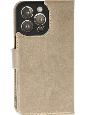 Newface iPhone 14 Pro Max Kılıf Trend S Plus Kapaklı Kılıf - Gold